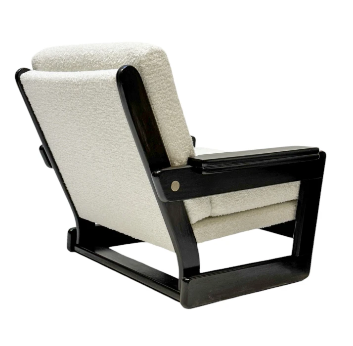 Mid-Century Modern Wenge Lounge Chairs with Bouclé Upholstery, 1970s